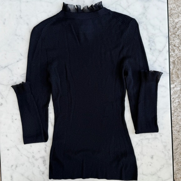 Ted Baker Dvana Frilled Trim Ribbed Sweater - Picture 4 of 7